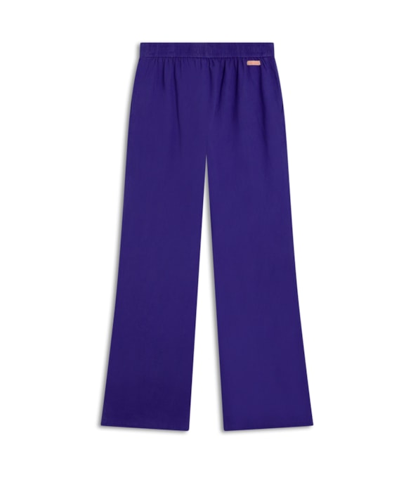 Calça Reta Linen Like Azul Bic