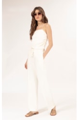 Calça Reta Linho Blend Off White