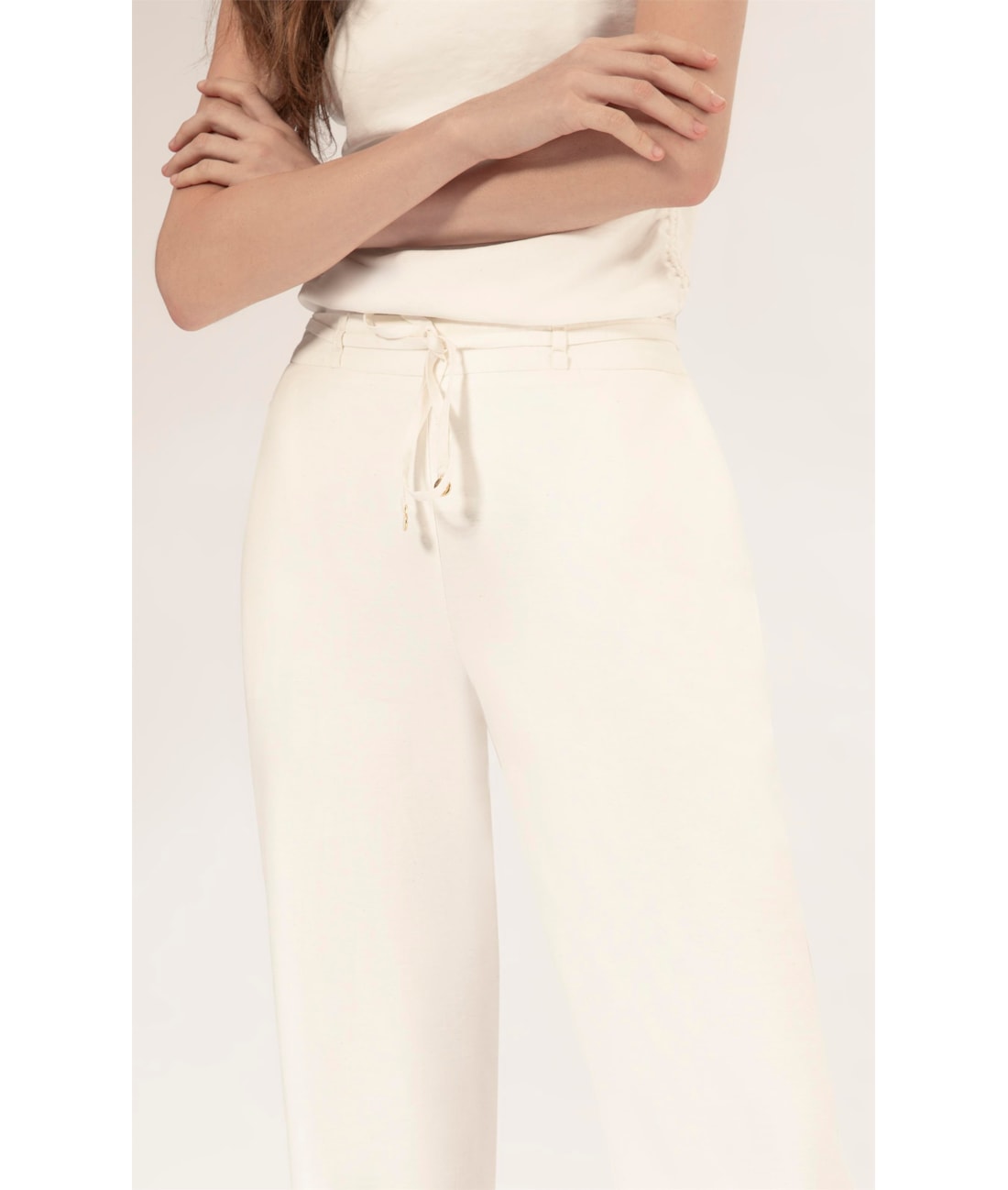 Calça Reta Linho Blend Off White