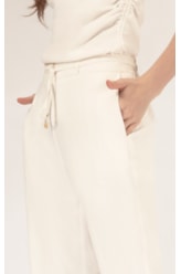 Calça Reta Linho Blend Off White