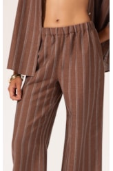 Calça Reta Linho Marais Marrom