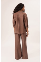 Calça Reta Linho Marais Marrom