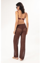 Calça Reta Tricot Nice Marrom