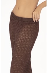 Calça Reta Tricot Nice Marrom