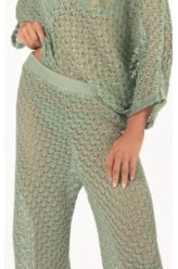 Calça Reta Tricot Nice Verde Maca