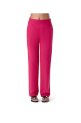 Calça Reta Visco Linho Pink