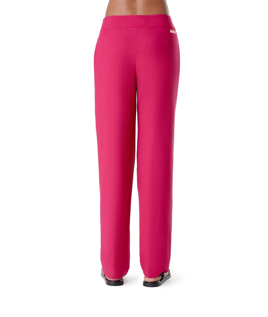 Calça Reta Visco Linho Pink