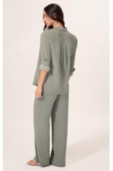 Calça Reta Visco Nuance Verde Militar