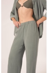 Calça Reta Visco Nuance Verde Militar