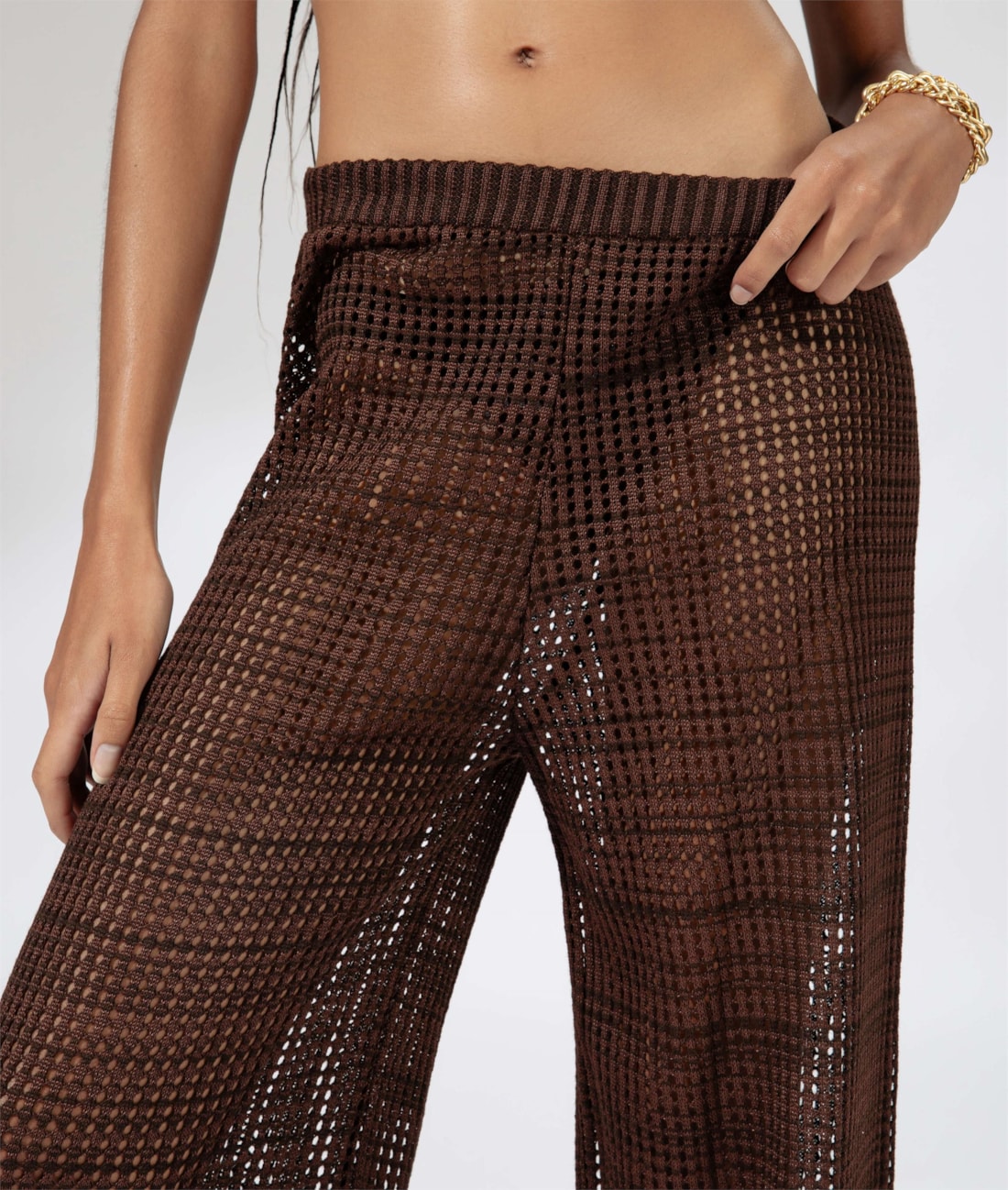 Calça Tricot Paradise Marrom