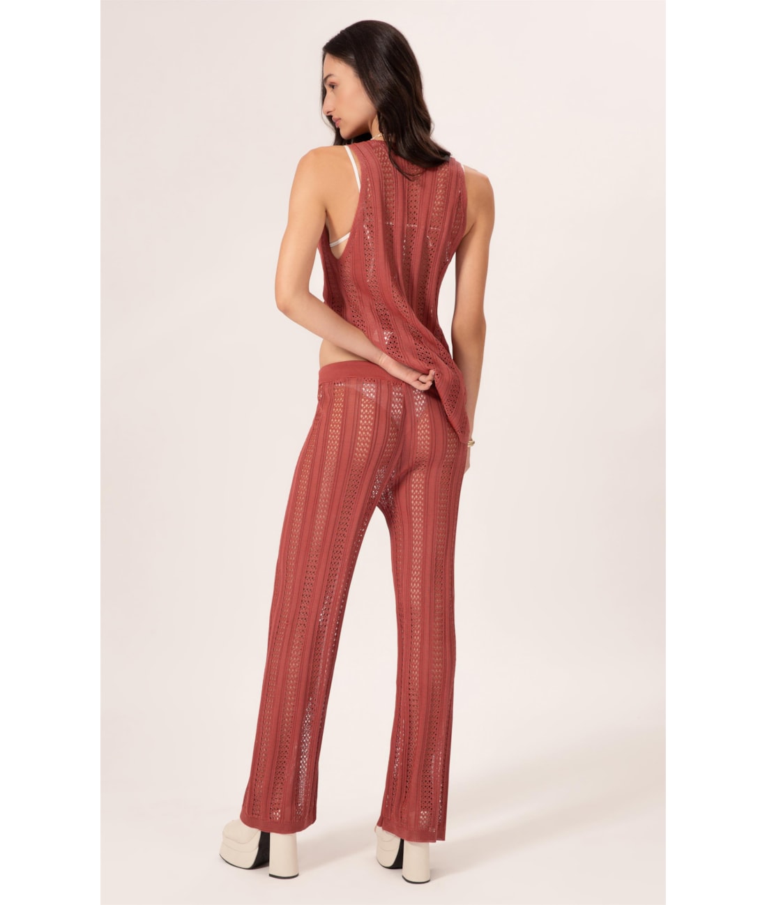 Calça Tricot Telha