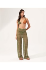 Calça Tricot Rendado Pistache