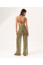 Calça Tricot Rendado Pistache