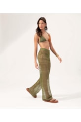 Calça Tricot Rendado Pistache