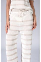 Calça Tricot Stripes Areia