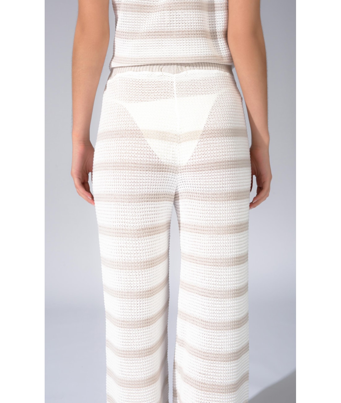 Calça Tricot Stripes Areia