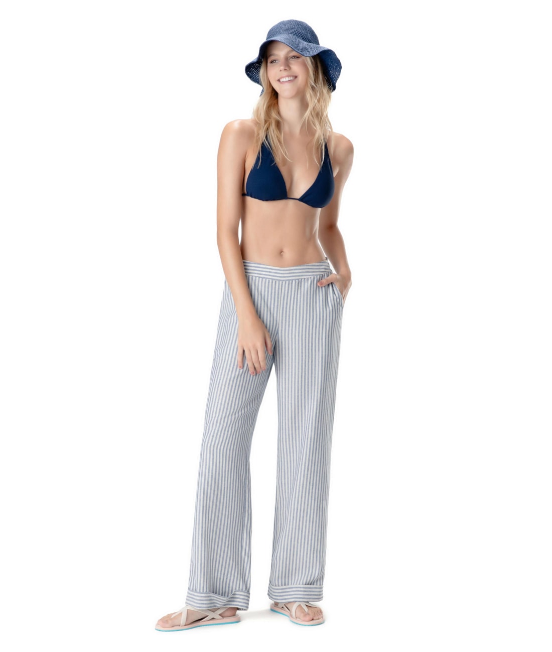 Calça Visco Stripes Azul Jeans