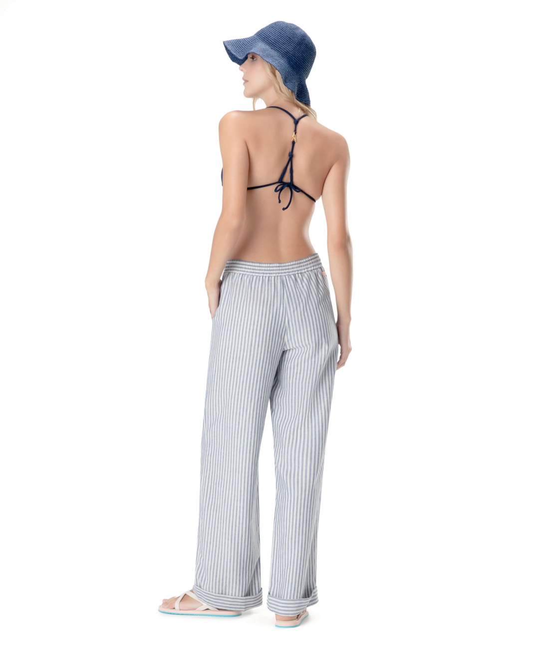 Calça Visco Stripes Azul Jeans