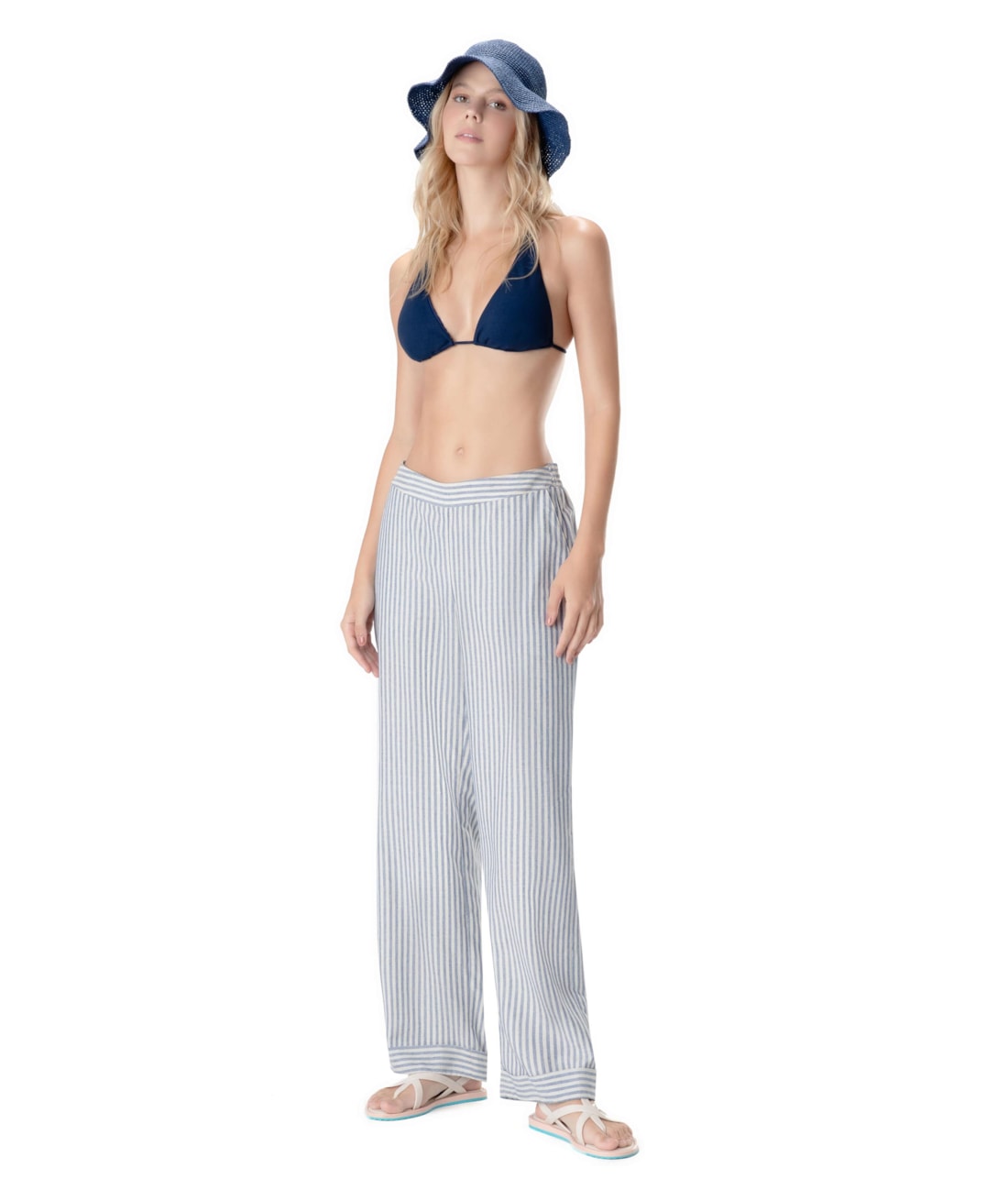 Calça Visco Stripes Azul Jeans