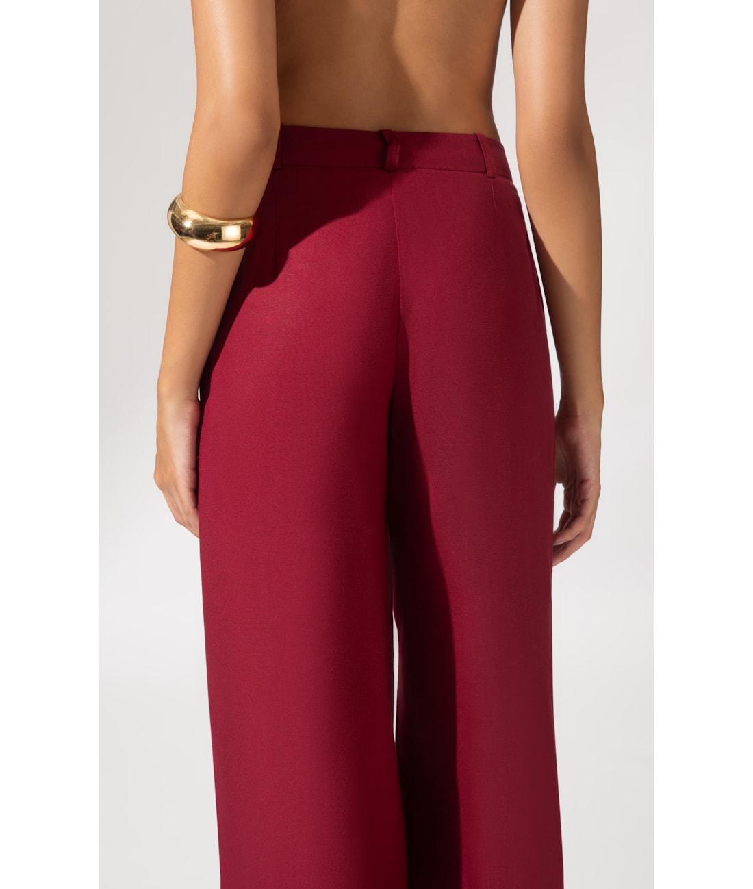 Calça Wide Led Linho Blend Vinho