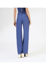 Calça Wide Leg Cambraia Lb Faixa Azul Pervante