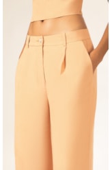Calça Wide Leg Linho Blend Salmao