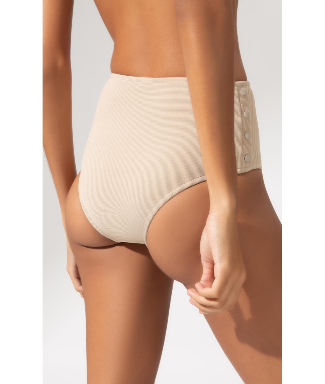 Calcinha Alta Canelado Sculpt Areia