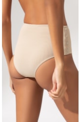 Calcinha Alta Canelado Sculpt Areia