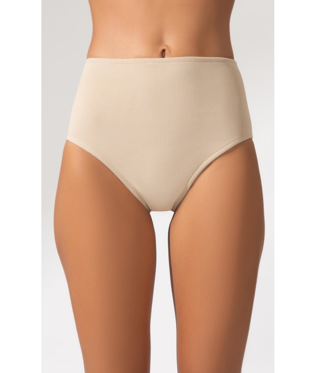 Calcinha Alta Canelado Sculpt Areia