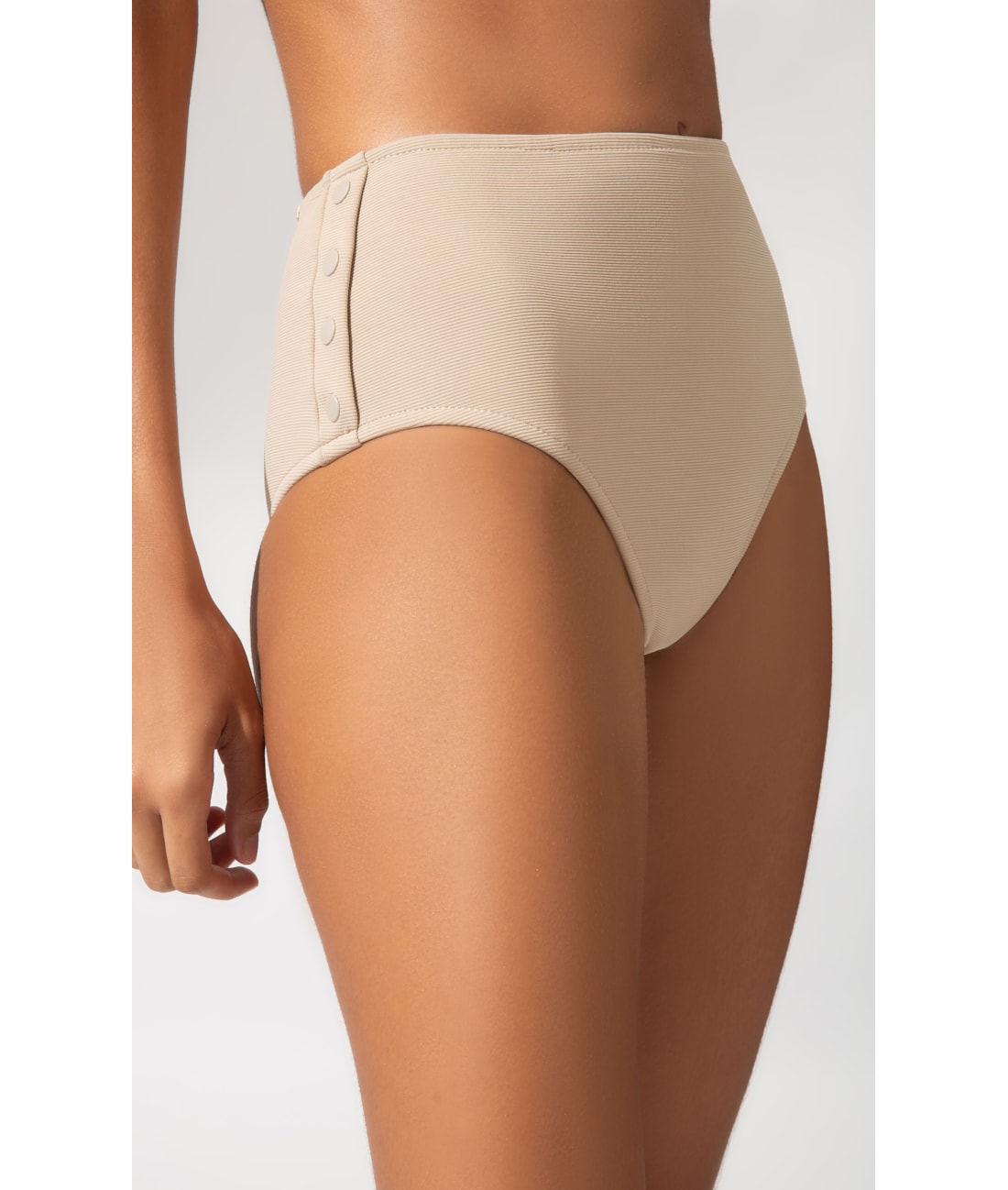 Calcinha Alta Canelado Sculpt Areia