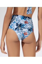 Calcinha Alta Double Comfort Blossom Azul Bic