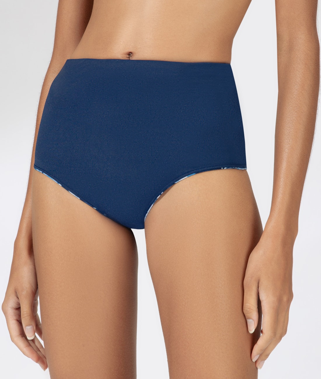 Calcinha Alta Double Comfort Blossom Azul Bic