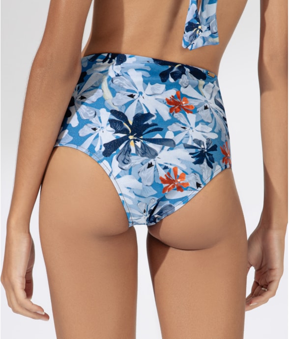 Calcinha Alta Double Comfort Blossom Azul Bic