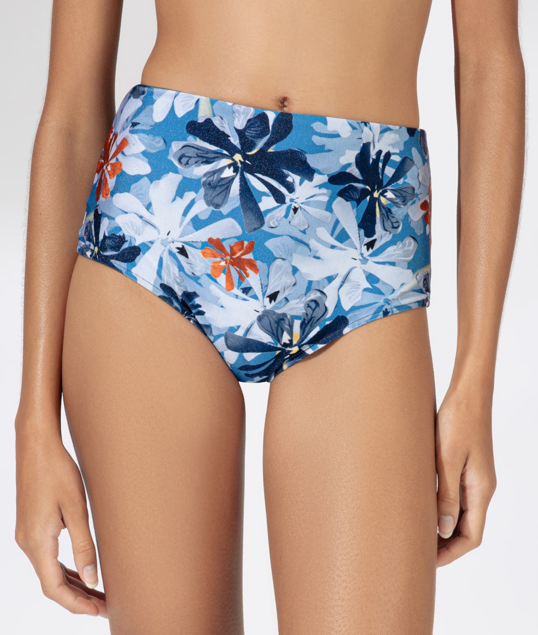 Calcinha Alta Double Comfort Blossom Azul Bic
