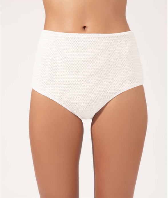 Calcinha Alta Double Comfort Jacquard Ibiza Off White