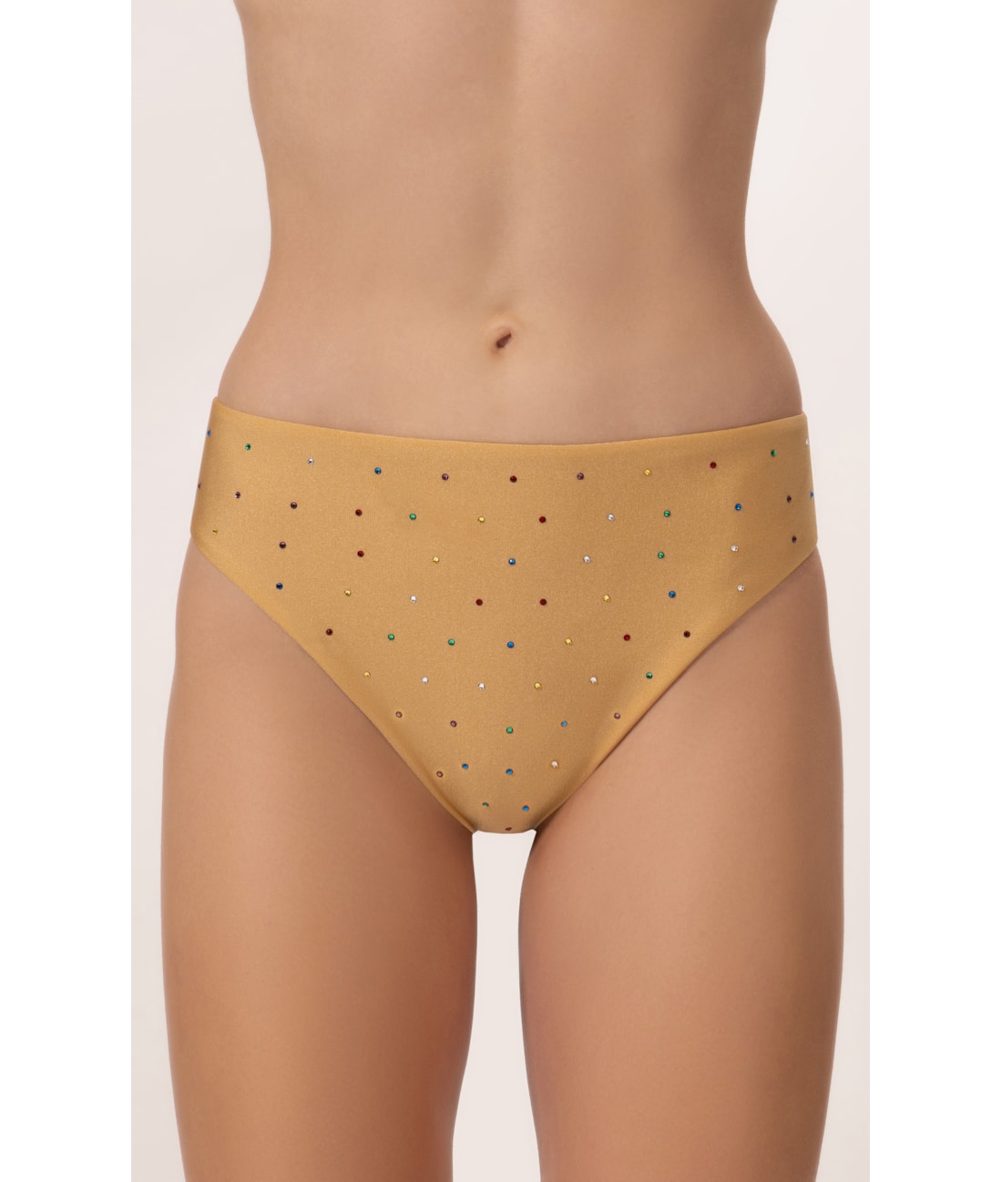 Calcinha Asa Delta Crystals By Swarovski Areia