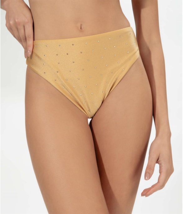 Calcinha Asa Delta Crystals By Swarovski Celebrate Areia