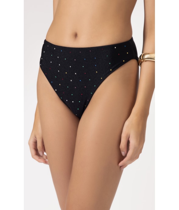 Calcinha Asa Delta Crystals By Swarovski Preto