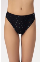 Calcinha Asa Delta Crystals By Swarovski Preto