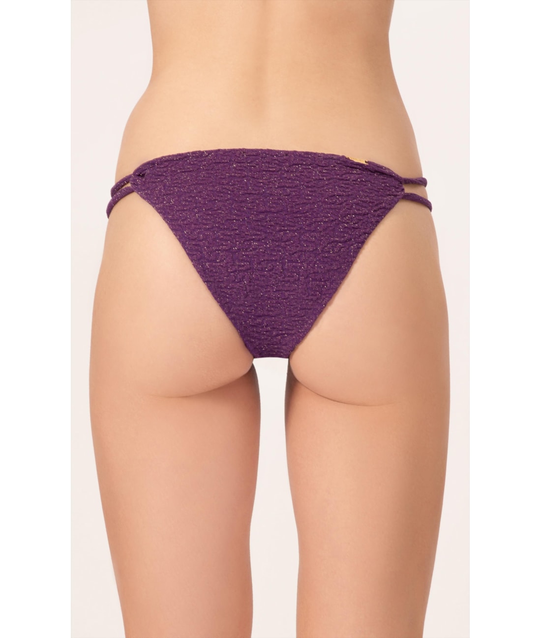 Calcinha Canal Rolotê Crepe Shine Roxo