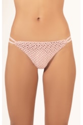 Calcinha Canal Rolotê Mesh Lurex Rosê