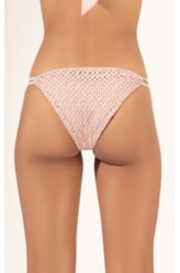 Calcinha Canal Rolotê Mesh Lurex Rosê