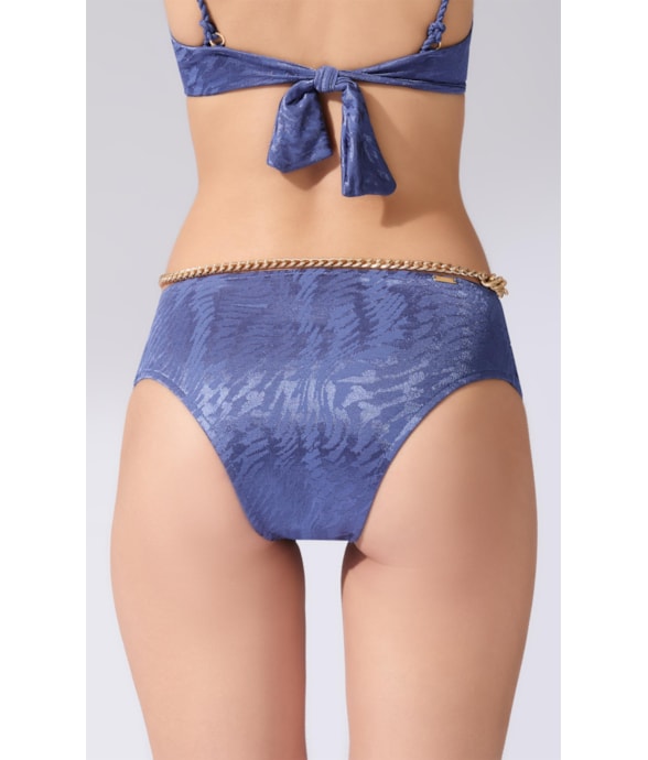 Calcinha Franzida Comf l Jacquard Laguna Purple Blue
