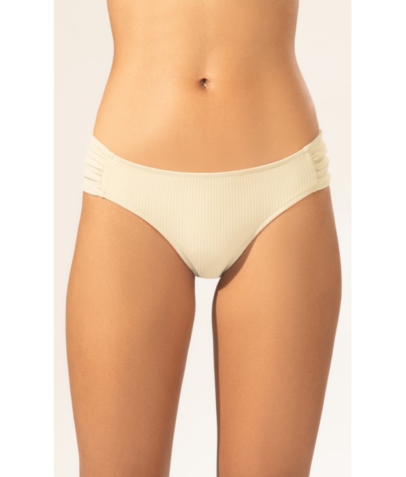Calcinha Franzida Comfort Canelado Geo Cinza Claro