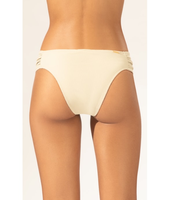 Calcinha Franzida Comfort Canelado Geo Cinza Claro