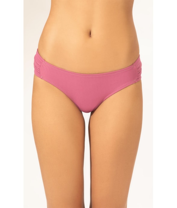 Calcinha Franzida Comfort Canelado Geo Rosa Velho