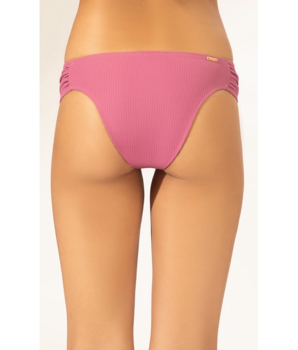 Calcinha Franzida Comfort Canelado Geo Rosa Velho