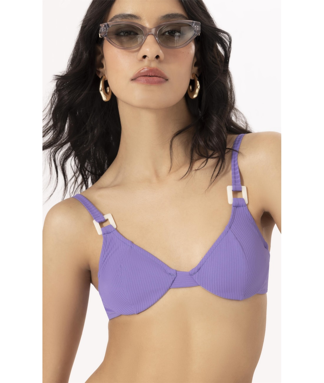Calcinha Franzida Comfort Canelado Geo Violeta