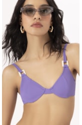 Calcinha Franzida Comfort Canelado Geo Violeta