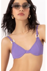 Calcinha Franzida Comfort Canelado Geo Violeta